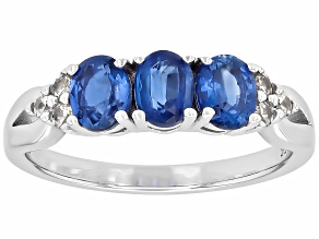 Kyanite Rhodium Over Sterling Silver Ring 1.31ctw
