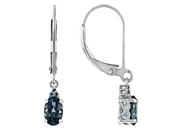 London Blue Topaz Rhodium Over Sterling Silver Dangle Earrings 0.92ctw