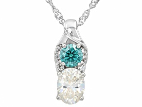 Strontium Titanate Rhodium Over Silver Pendant With Chain 2.10ctw