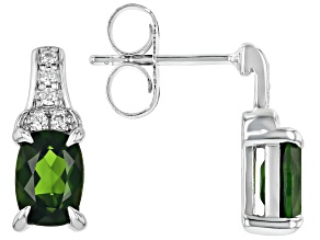 Green Chrome Diopside Rhodium Over Sterling Silver Earrings 1.67ctw