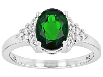 Picture of Chrome Diopside Rhodium Over Sterling Silver Ring 1.87ctw