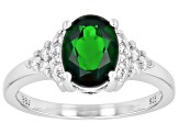 Chrome Diopside Rhodium Over Sterling Silver Ring 1.87ctw