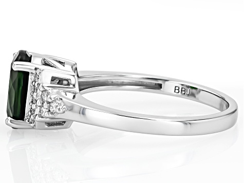 Chrome Diopside Rhodium Over Sterling Silver Ring 1.87ctw