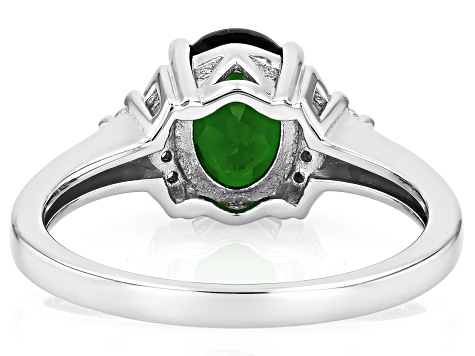 Chrome Diopside Rhodium Over Sterling Silver Ring 1.87ctw