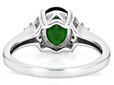 Chrome Diopside Rhodium Over Sterling Silver Ring 1.87ctw