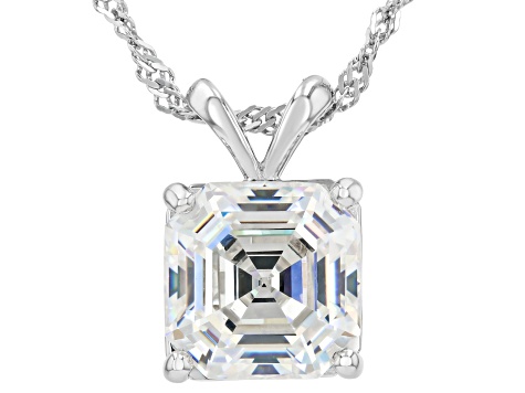 Strontium Titanate Rhodium Over Sterling Silver Pendant With Chain 6.25ct