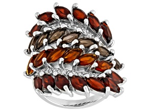 Red Garnet Rhodium Over Silver Ring 6.17ctw