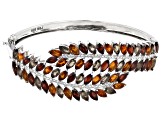 Red Garnet Rhodium Over Silver Bracelet 13.39ctw