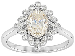 Strontium Titanate Rhodium Over Sterling Silver Ring 1.85ctw
