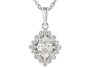 Strontium Titanate Rhodium Over Sterling Silver Pendant With Chain 1.93ctw