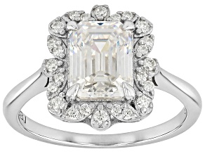 Strontium Titanate Rhodium Over Sterling Silver Ring 2.45ctw