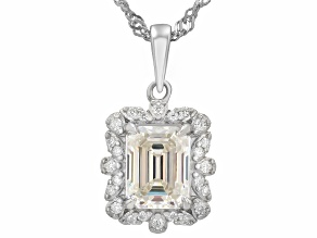 Strontium Titanate Rhodium Over Sterling Silver Pendant With Chain 2.38ctw