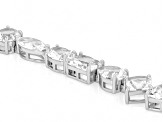 White Lab Created Sapphire Rhodium Over Sterling Silver Tennis Bracelet 27.53ctw