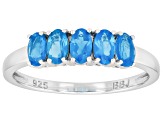 Neon Apatite Rhodium Over Sterling Silver Ring 1.13ctw