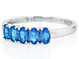 Neon Apatite Rhodium Over Sterling Silver Ring 1.13ctw