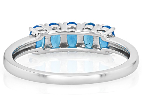 Neon Apatite Rhodium Over Sterling Silver Ring 1.13ctw