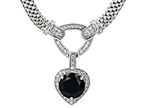 Black Spinel Rhodium Over Sterling Silver Necklace 4.54ctw