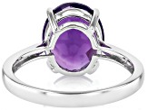 Purple Amethyst Rhodium Over Sterling Silver Solitaire Ring 3.96ct