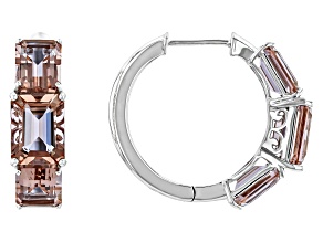 Color-Change Zandrite® Rhodium Over Sterling Silver Hoop Earrings 6.29ctw