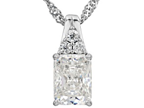 Strontium Titanate Rhodium Over Sterling Silver Pendant With Chain 2.32ctw