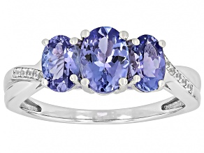 Tanzanite Rhodium Over Sterling Silver Ring 1.69ctw