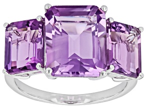 Purple Canela Amethyst Rhodium Over Sterling Silver Ring 6.14ctw