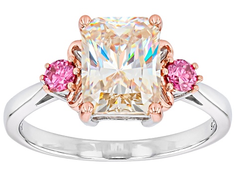 Strontium Titanate With Pink Moissanite Fire® Rhodium Over