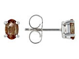 Brown Andalusite Rhodium Over Sterling Silver Stud Earrings 0.80ctw