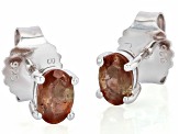 Brown Andalusite Rhodium Over Sterling Silver Stud Earrings 0.80ctw