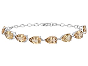 Champagne Quartz Rhodium Over Sterling Silver Bracelet 19.80ctw