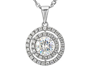 Strontium Titanate Rhodium Over Sterling Silver Pendant With Chain 2.37ctw