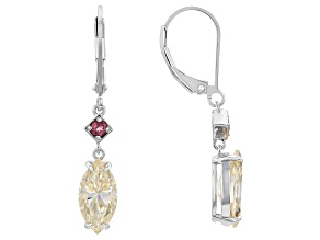 White Strontium Titanate Rhodium Over Sterling Silver Earrings 4.73ctw