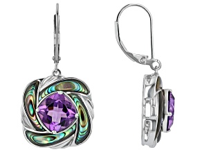 Purple Canela Amethyst Rhodium Over Sterling Silver Earrings 3.15ct