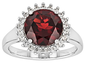 Red Vermelho Garnet™ Rhodium Over Sterling Silver Ring 3.87ctw