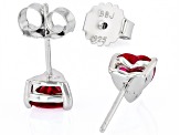 Red Lab Created Ruby Rhodium Over Sterling Silver Stud Earrings 1.76ctw