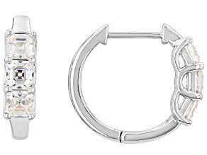 White Strontium Titanate Rhodium Over Sterling Silver Earrings 2.55ctw