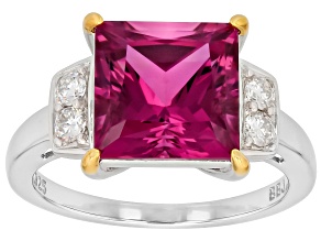 Purple Cranberry Zandrite(R) Rhodium Over Sterling Silver Ring 5.49ctw