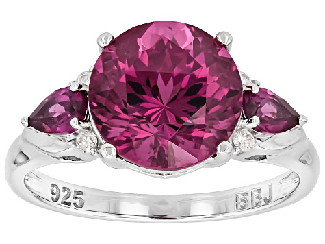 Purple Cranberry Zandrite(R) Rhodium Over Sterling Silver Ring