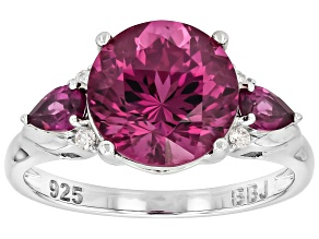 Purple Cranberry Zandrite(R) Rhodium Over Sterling Silver Ring 4.84ctw