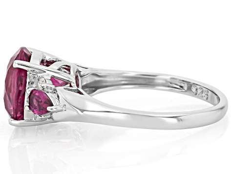 Purple Cranberry Zandrite(R) Rhodium Over Sterling Silver Ring