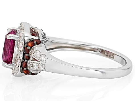 Purple Cranberry Zandrite(R) Rhodium Over Sterling Silver Ring