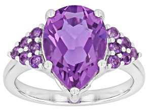 Purple Zandrite(R) Rhodium Over Sterling Silver Ring 4.22ctw