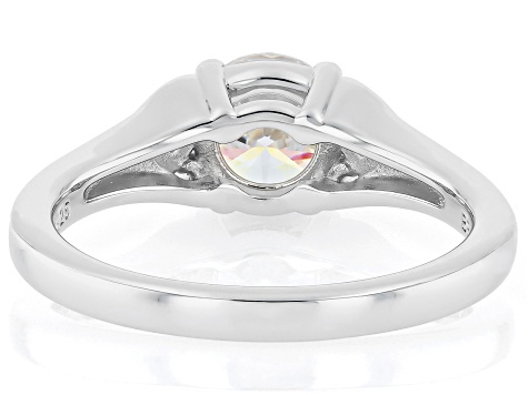Strontium Titanate Rhodium Over Sterling Silver Two-Tone Ring 1.88