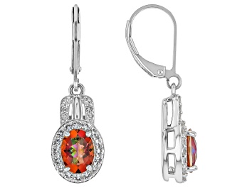 Picture of Multi Color Azotic Ecstasy Topaz Rhodium Over Sterling Silver Earrings 3.26ctw