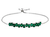 Green Onyx Rhodium Over Silver Bolo Bracelet