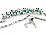 Green Onyx Rhodium Over Silver Bolo Bracelet