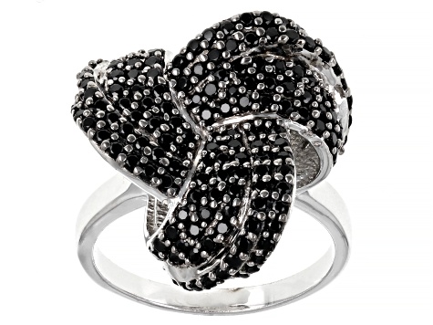 Black spinel rhodium over sterling silver ring 1.20ctw
