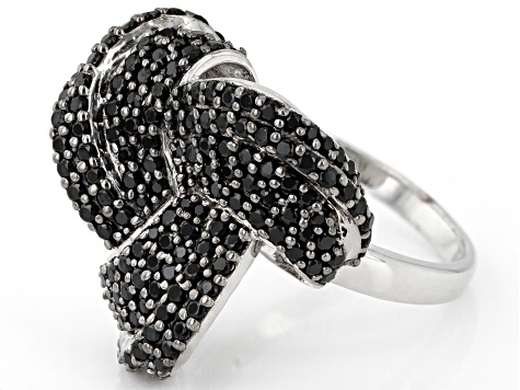 Black spinel rhodium over sterling silver ring 1.20ctw
