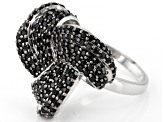 Black spinel rhodium over sterling silver ring 1.20ctw