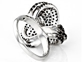 Black spinel rhodium over sterling silver ring 1.20ctw